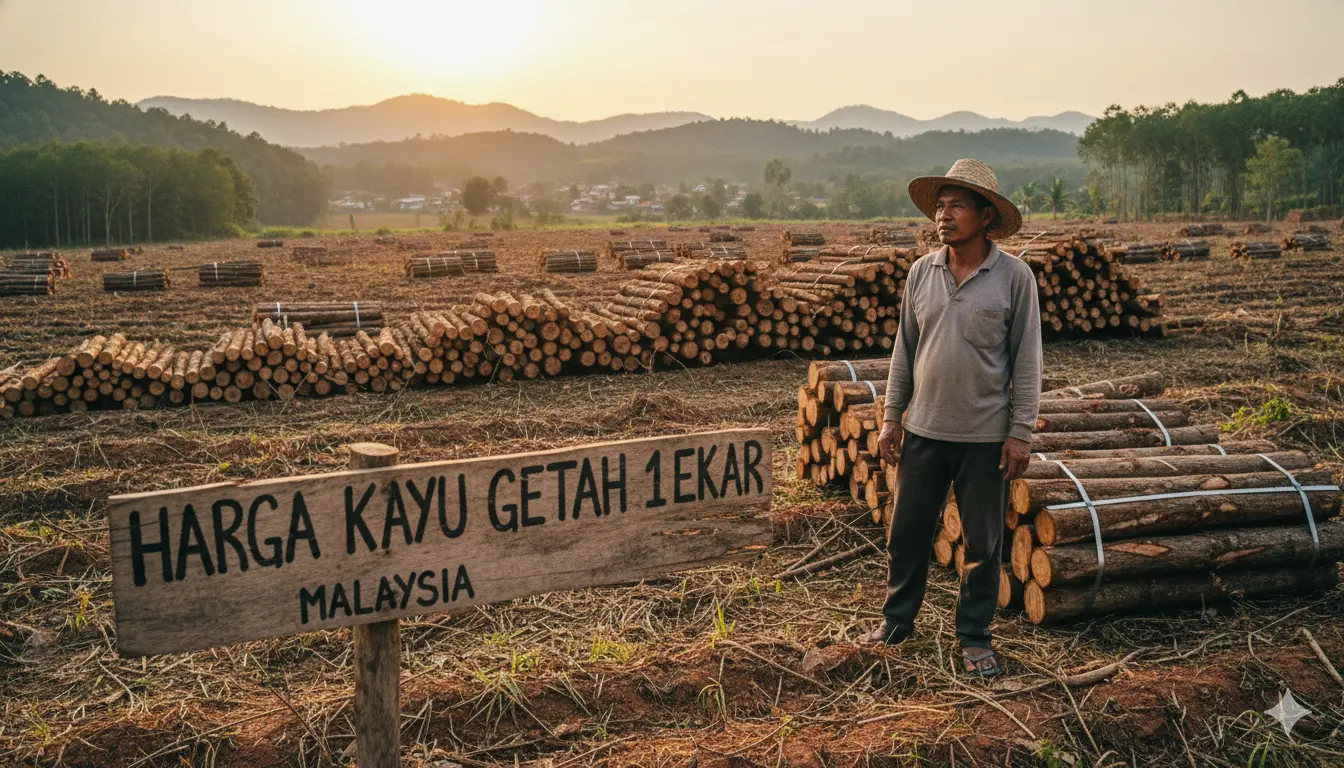 harga kayu getah 1 ekar