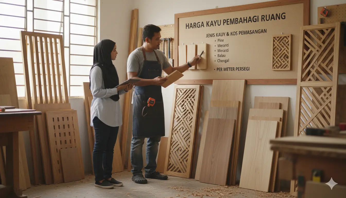 harga kayu pembahagi ruang
